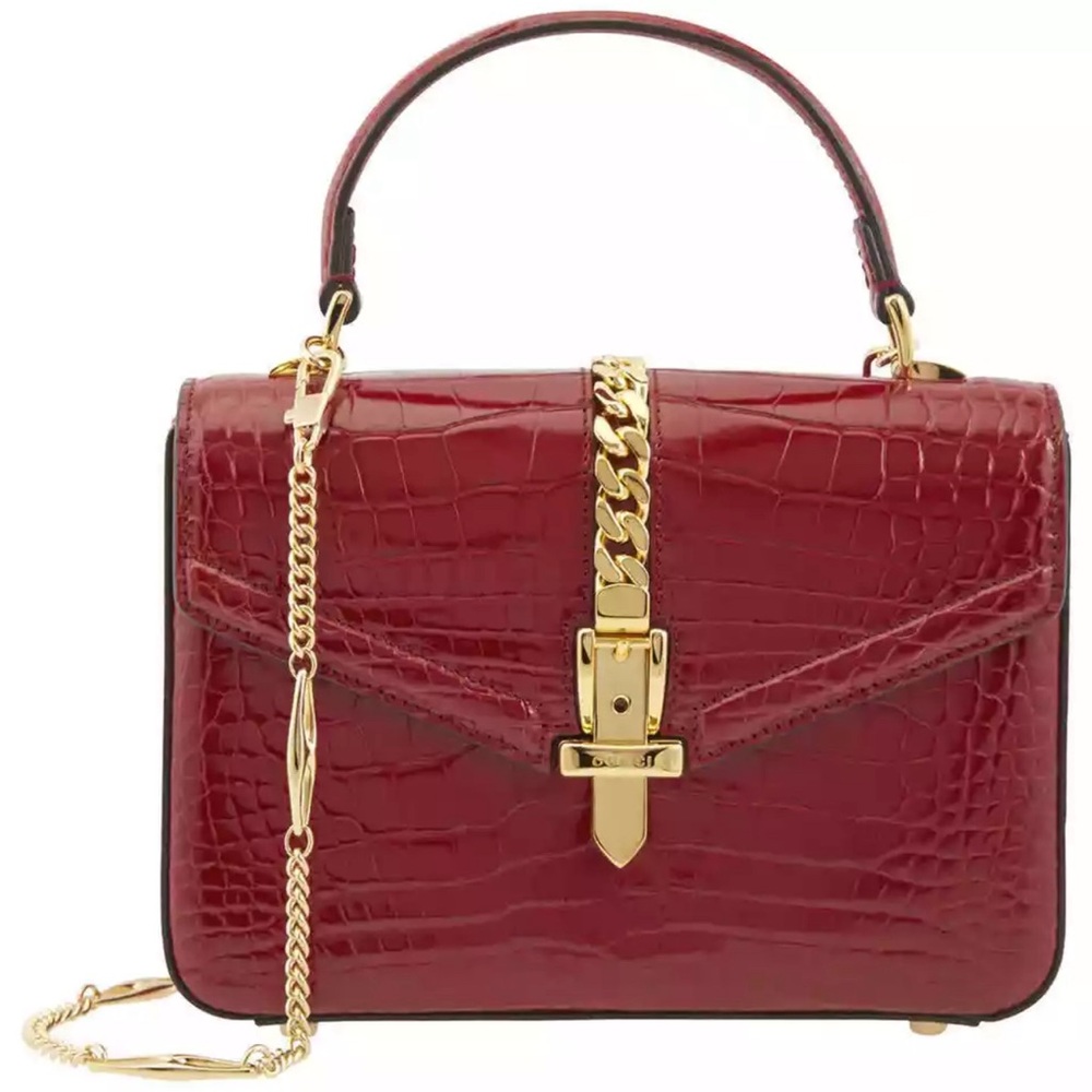 Gucci Sylvie 1969
Crocodile-embossed Leather
Mini Top Handle Bag
